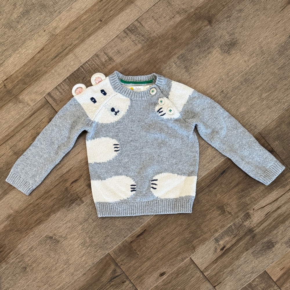 Kids Gray Bear Sweater